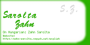 sarolta zahn business card